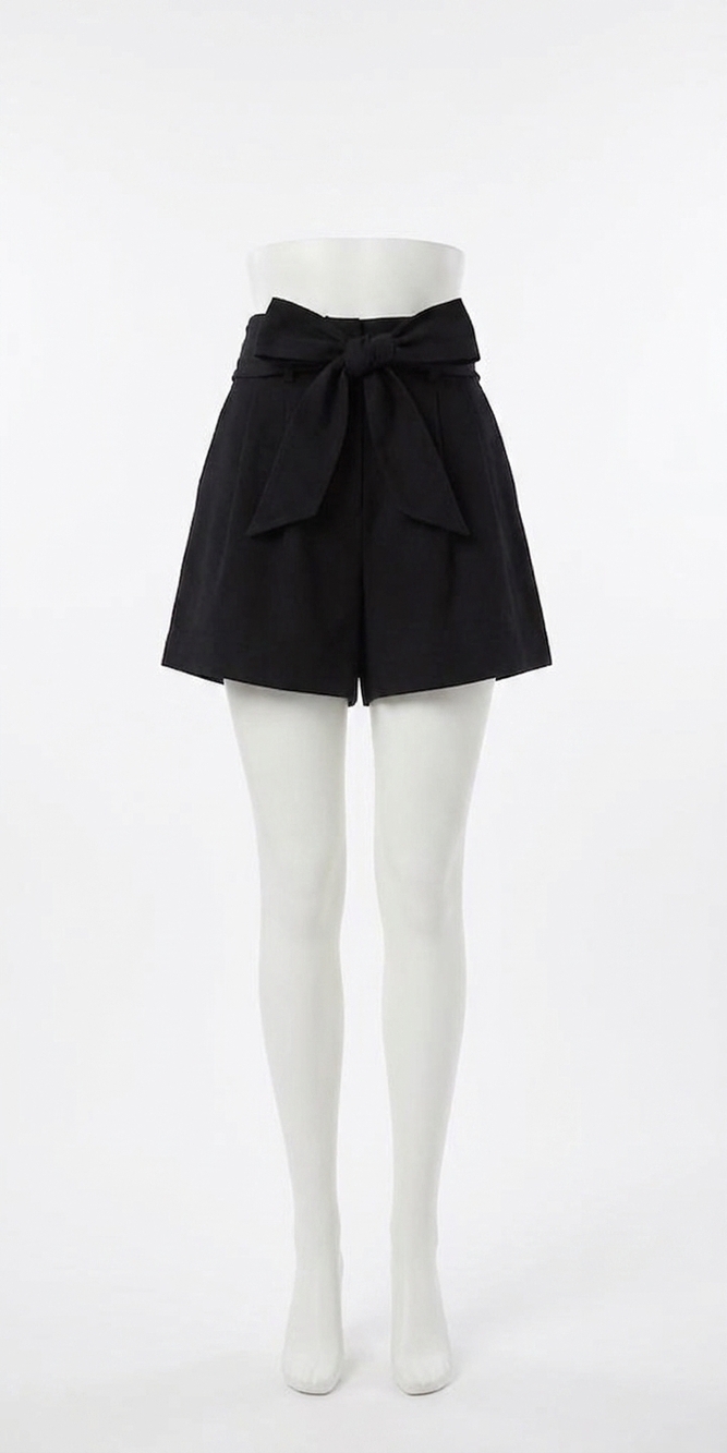 NEW MARIE OLIVER emmit wide trapunto stitch waistband short in black